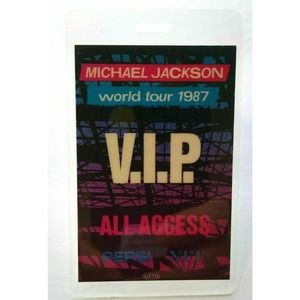 Michael Jackson Bad Backstage Pass Original 1987 VIP Concert World Tour Pepsi